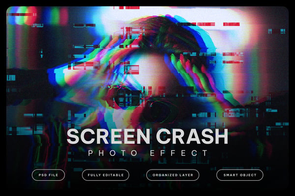 Screen Crash Photo Effect