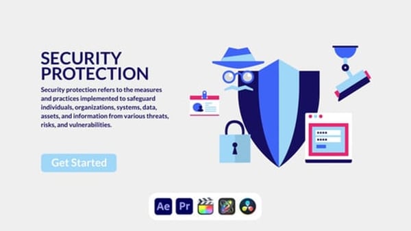 Security Protection Design Concept - Modern Cyber Safety Presentation Animation Template