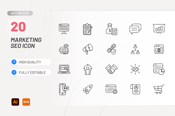 SEO and Marketing Line Icon