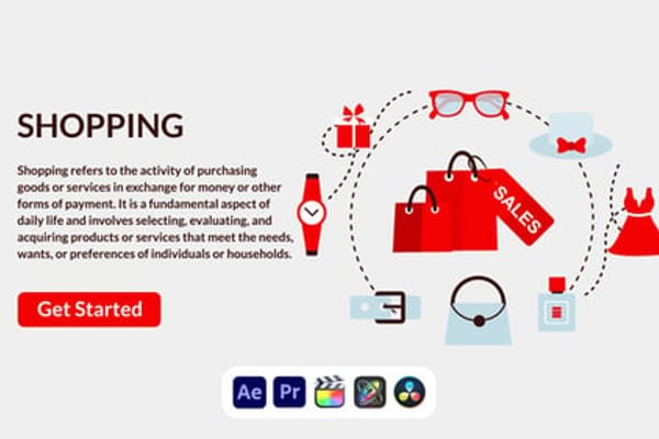 Shopping Design Concept - Modern Online Store Presentation Animation Template