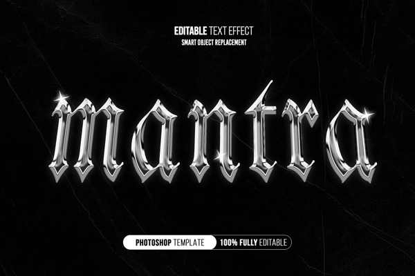 Silver Chromatic Text Effect