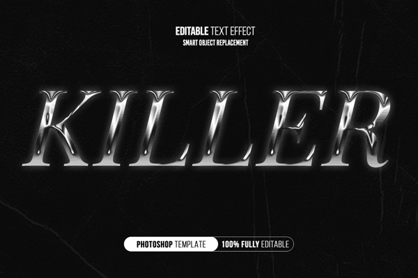 Silver Killer Text Effect