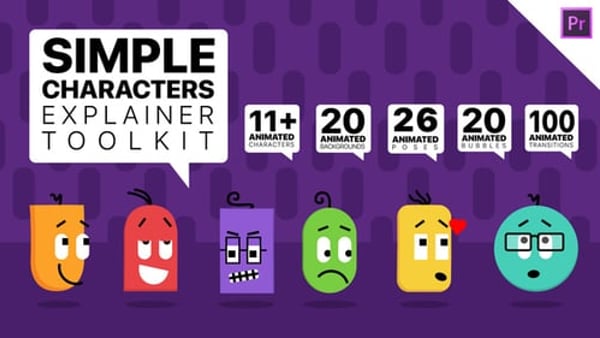Simple Characters Explainer Toolkit for Premiere Pro - Character Animation Toolkit Pack