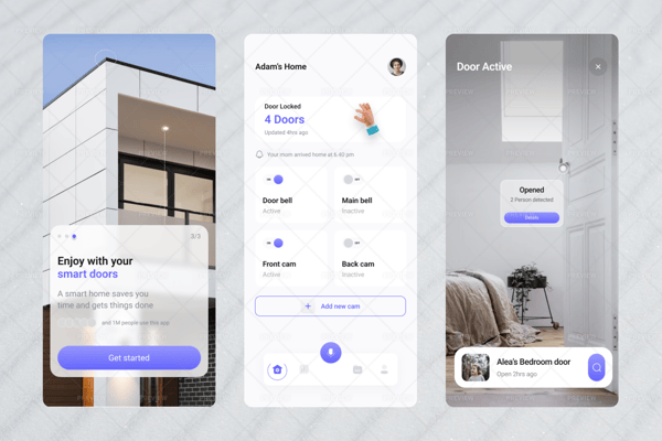Smart Door App Mini UI Kit Template