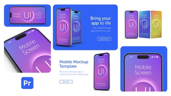 Smartphone App Mockup for Premiere Pro – 4K UI/UX Promo Template