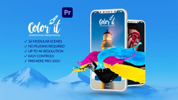 Smartphone App & Web Promo Mockup for Premiere Pro – 36 Scenes, 4K
