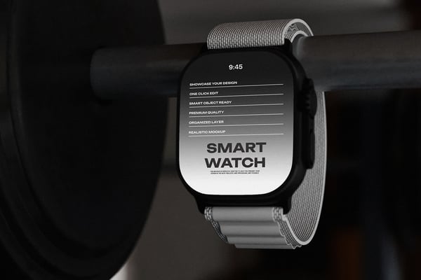 Smartwatch Mockup On A Barbell