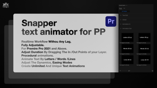 Snapper Text Animator For Premiere Pro MOGRT
