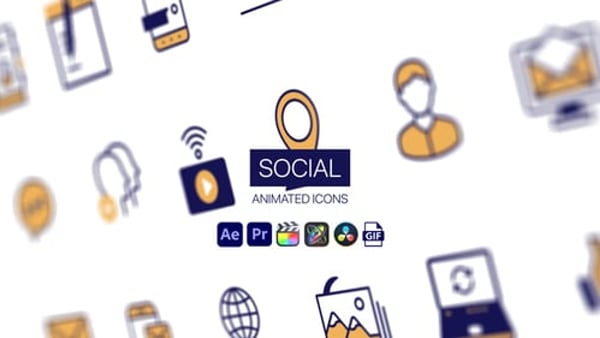 Social Animated Icons - Social Media Motion Icons Animation Pack