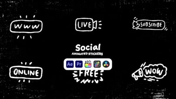 Social Animated Stickers - Social Media Reaction Animation Pack