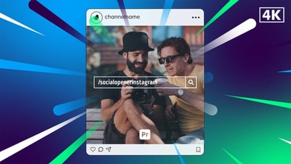Social Opener Instagram for Premiere Pro - Story Style Social Promo Animation Template