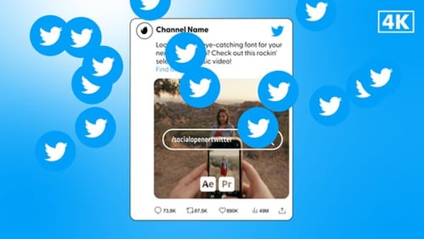 Social Opener Twitter - Modern Social Media Intro Animation Template