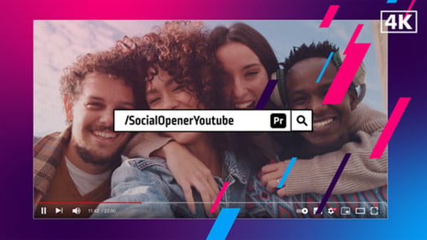 Social Opener Youtube for Premiere Pro - Video Channel Intro Animation Template
