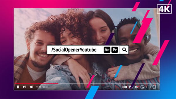 Social Opener Youtube - Video Channel Intro Animation Template