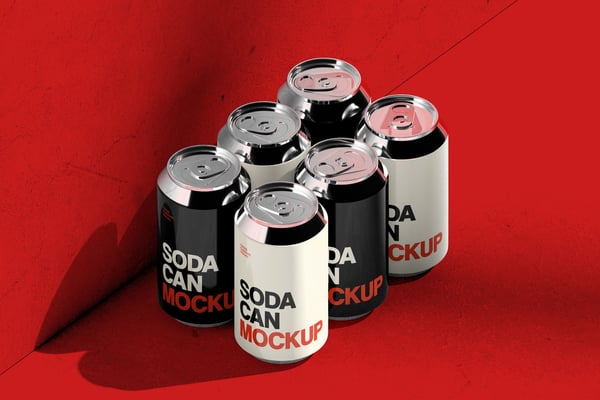 Soda Cans Mockup
