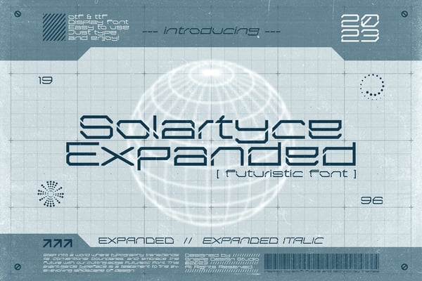 Solartyce Expanded - Futuristic Font