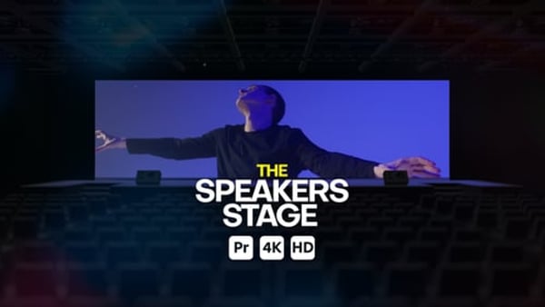 Speaker Stage Screen Presentation MOGRT for Premiere Pro – 10 Modular Scenes