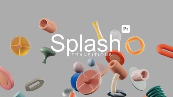 Splash Shape Transitions for Premiere Pro 2022+ – 12 Colorful MOGRT Wipes
