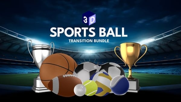 Sports Ball Transitions — 100+ Isolated Ball Overlays for After Effects (4K/HD + Square/Portrait)