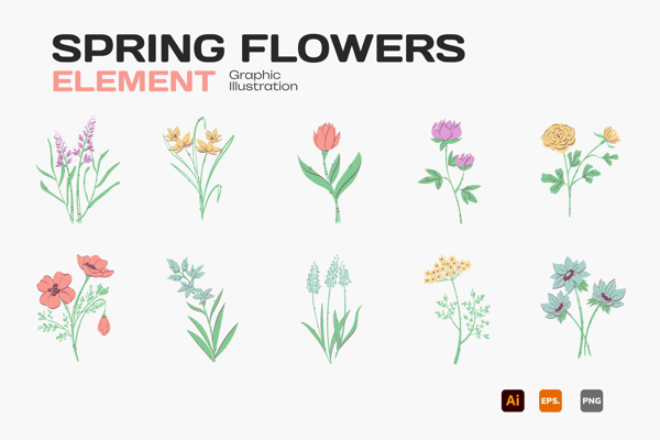 Spring Flowers Element