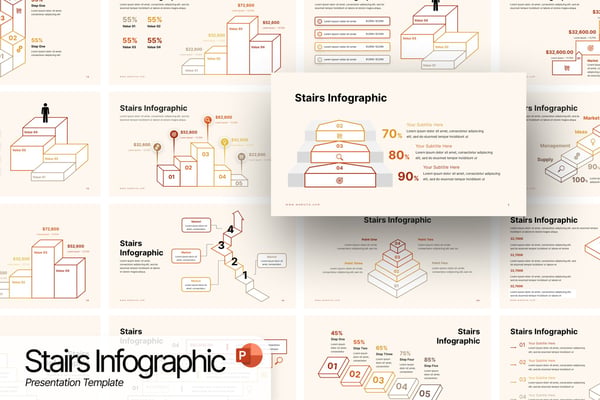 Stairs Line Infographic
