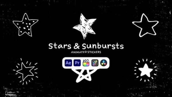 Stars Sunbursts Animated Stickers - Comic Pop Explosion Animation Pack