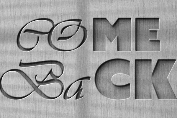 Steel Cutout Text Mockup