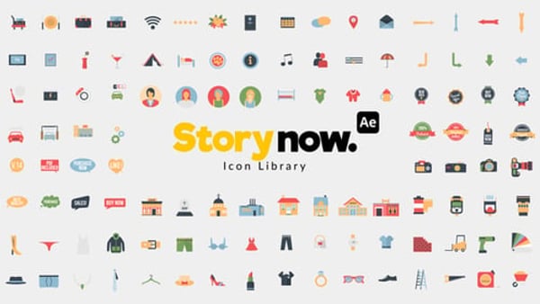 Story Now | 1400 Icons Library - Flat Animated Icon Collection Pack