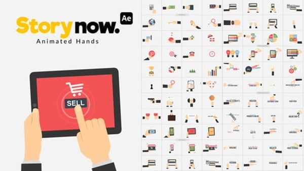 Story Now | Animated Hands - Flat Explainer Presentation Animation Template