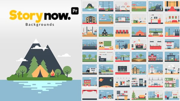 Story Now | Backgrounds for Premiere Pro - Flat Animated Motion Graphics Background Pack