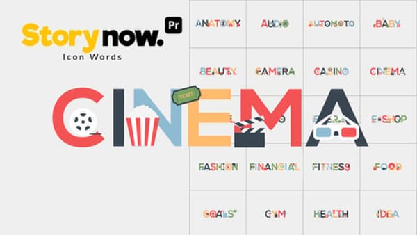 Story Now | Icon Words for Premiere Pro - Flat Animated Typography Icon Presentation Template