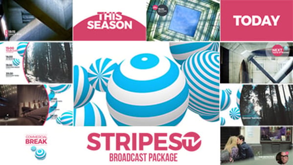 Stripes TV Broadcast Package for After Effects – Full HD Channel Graphics