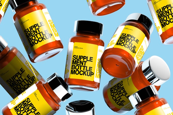 Supplement Bottle Mockup