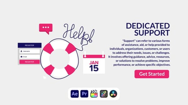 Support Design Concept - Modern Customer Service Presentation Animation Template