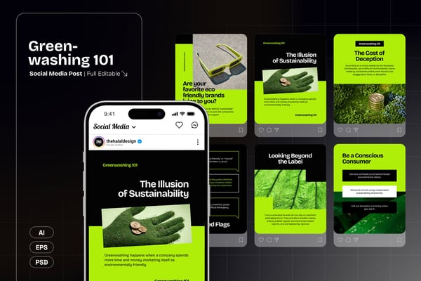 Sustainability and Greenwashing Social Media Post