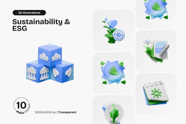 Sustainability & ESG 3D Icon Pack