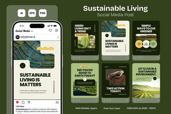 Sustainable Living - Instagram Post