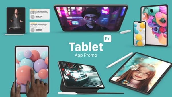 Tablet App Promo for Premiere Pro | Realistic Mobile Device Mockups