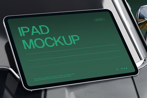 Tablet Mockup On A Car Hood