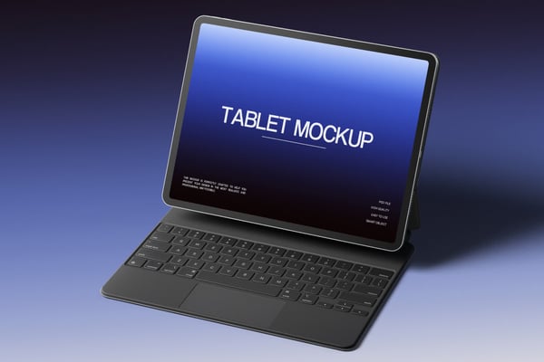 Tablet Mockup With Keyboard Case