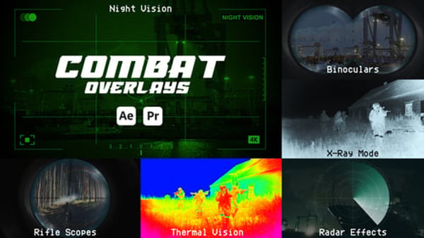 Tactical HUD Overlays for After Effects & Premiere Pro | Combat FX MOGRT Pack