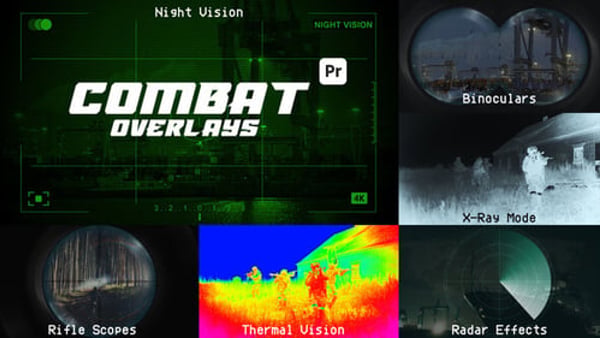 Tactical HUD Overlays for Premiere Pro | Combat FX MOGRT Pack
