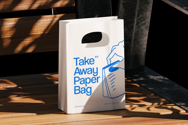 Take Away Paper Bag Mockup