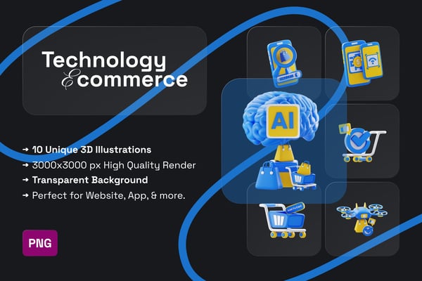 Tech E-commerce 3D Icon Pack
