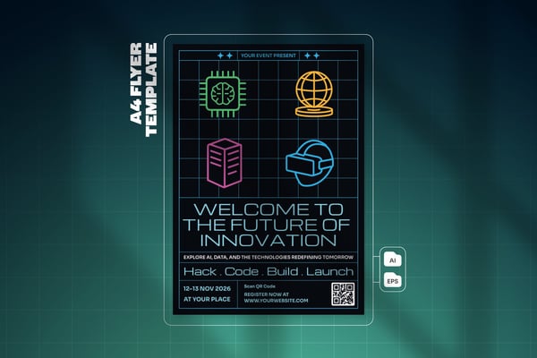 Tech Meetup & Hackathons - Flyer Template