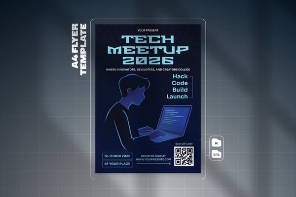 Tech Meetup & Hackathons - Flyer Template