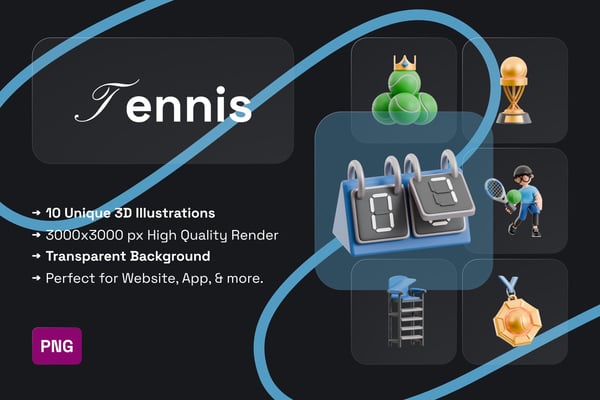 Tennis 3D Icon Pack