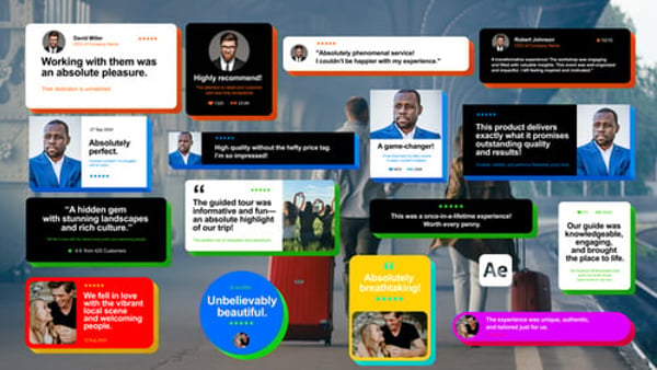 Testimonials 3D Pack - Modern Review Quotes Animation Template Collection