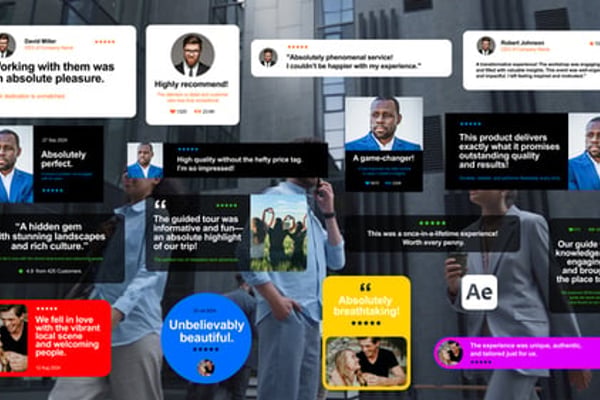Testimonials Color Pack - Modern Review Quotes Animation Template Collection