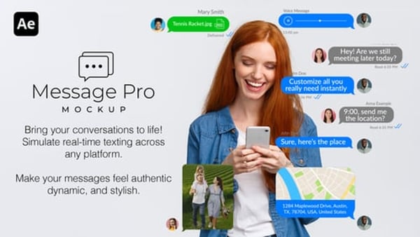 Text Message Chat Mockup for After Effects | iPhone & Android SMS Animation